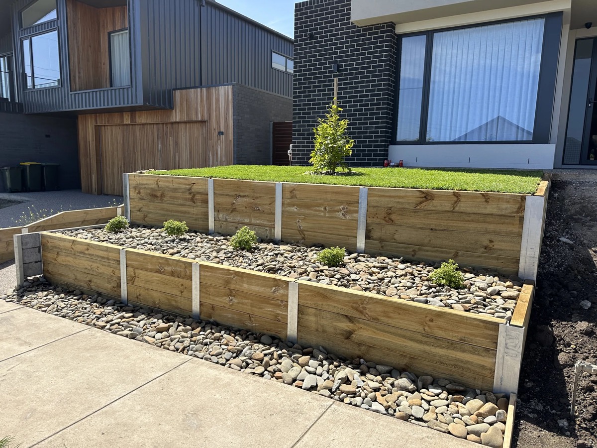 Tiered sleeper garden beds